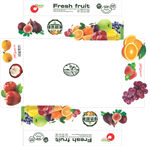 绿色鲜果水果盒平面展开图