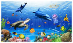 海底世界鲨鱼3电视背景墙PSD