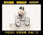 轮椅女孩残疾人公益画