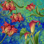 水彩花卉植物图案底纹