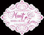 粉紫色婚礼logo挂牌ps矢量