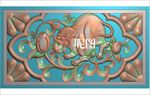 藏式镂空桃子莲花老鼠花板精雕图