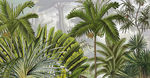 抽象热带雨林芭蕉叶背景墙