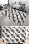 黑白几何图案抽象客厅地毯设计