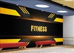 黑黄撞色现代简约工装健身房背景