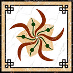 中式大理石纹水刀拼花地砖图案