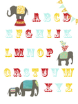 字母 小动物 卡通 字母装饰画