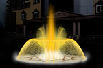 三层喷泉水景灯光分层效果图