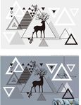 三角形几何鹿树鹿