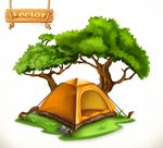 野营帐篷 树木