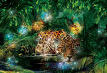 抽象植物老虎热带雨林室内背景墙