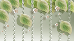 玉雕玫瑰绿叶水晶帘立体装饰画