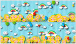 卡通可爱向日葵花朵彩虹背景视频