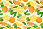 矢量橘子水果插画