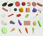3D食品杂货和烹饪包