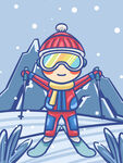 滑雪运动卡通