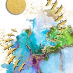 北欧抽象水墨金色喷溅装饰画