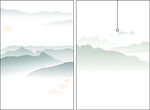 中国风山水海报 名片背景