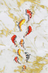 新中式九鱼图抽象线条客厅晶瓷画