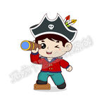 卡通可爱海盗男孩船长