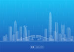 简约科技感点状线性深圳城市地标