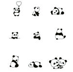 卡通熊猫矢量图案