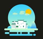 農(nóng)村房屋矢量圖