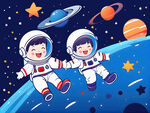 卡通儿童宇航员