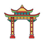 矢量建筑中国传统古风牌楼