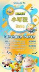 寶寶生日會(huì)手繪可愛邀請函