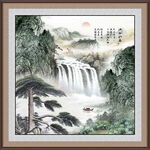 迎客松山水畫