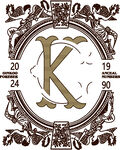 復古風格字母K裝飾圖案