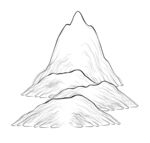 手繪簡約山峰輪廓圖