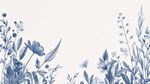 藍(lán)調(diào)花卉邊框插畫背景圖