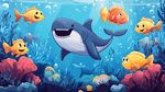 歡樂海底世界 鯊魚與小魚