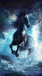 奔騰駿馬踏浪于星海之間
