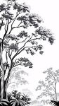 水墨風(fēng)樹林風(fēng)景圖