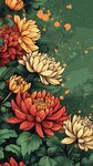 繽紛菊花插畫 盡顯自然之美