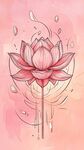 夢幻粉色蓮花插畫藝術