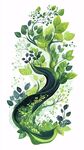 綠色藤蔓藝術插畫