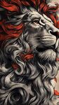 咆哮雄獅 紅鬃飛揚的野性魅力