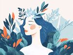 自然環(huán)繞的夢幻女子頭像