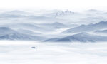 水墨群山遠(yuǎn)山背景圖