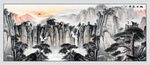 旭日東升國畫山水