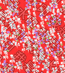 紅色花卉圖案布料紋理