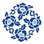 中式青花瓷纏枝花卉圖案