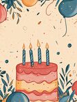 生日蛋糕慶祝插畫