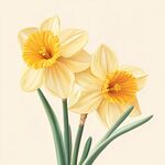 兩朵嬌艷的黃色水仙花