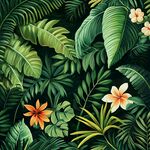 熱帶植物花卉絢麗圖案