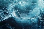 藍色洶涌海浪的震撼瞬間